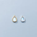 Vintage 925 Sterling Silver Synthetic Moonstone Water Drop Pendant Charms for Women