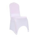 White Stretch Spandex Polyester Plain Dyed Durable Universal Chair Slipcovers Cheap Elegant for Hotels Banquets Parties 7 Days