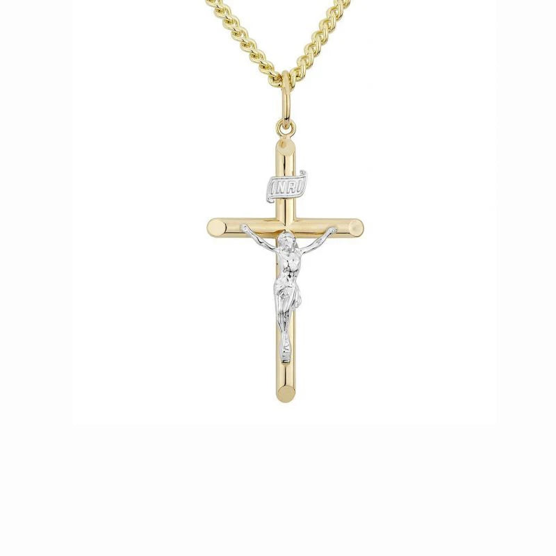 Fashion Jewelry Classic Gold Plated 925 Sterling Silver Necklace Unique Cross Pendant Necklace for Men Women