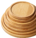 Round square Oval Decorative Bamboo Wooden Tray Plant Pot Mini Small Bamboo Tray for Home Decor