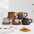 Vintage Household Stoneware Handmade Ceramic Coffee Cup With Saucer