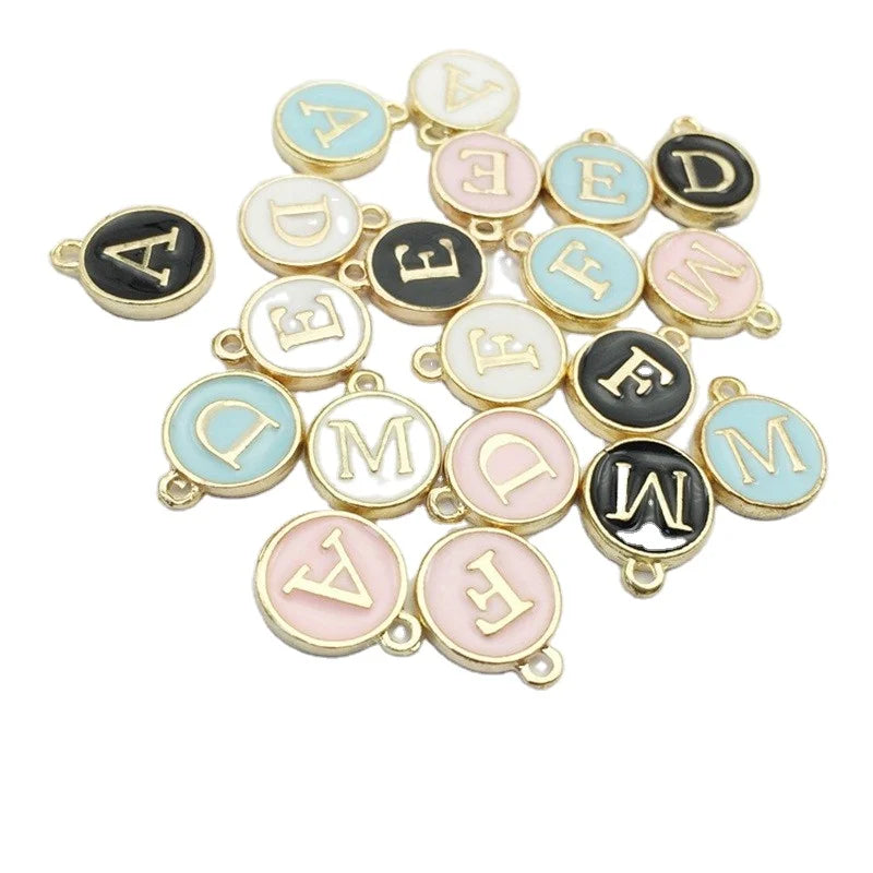 Colorful Letter Charms a to Z Alphabet Pendant Beads for Pendant Earring Key Chain Accessories
