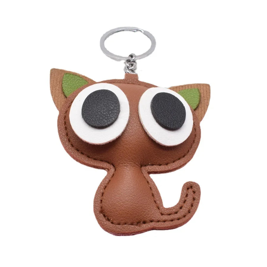 PU Leather Cute Cat Key Chain Pendant Car Key Decorative Pendant Bag Pendant Children'S Gifts Free Gifts Can Be Customized