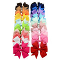 Hot Selling Fashion 80 Colors 3 Inch Grosgrain Ribbon Small Polyester Bow Alligator Kids Clips Headwear Accessories