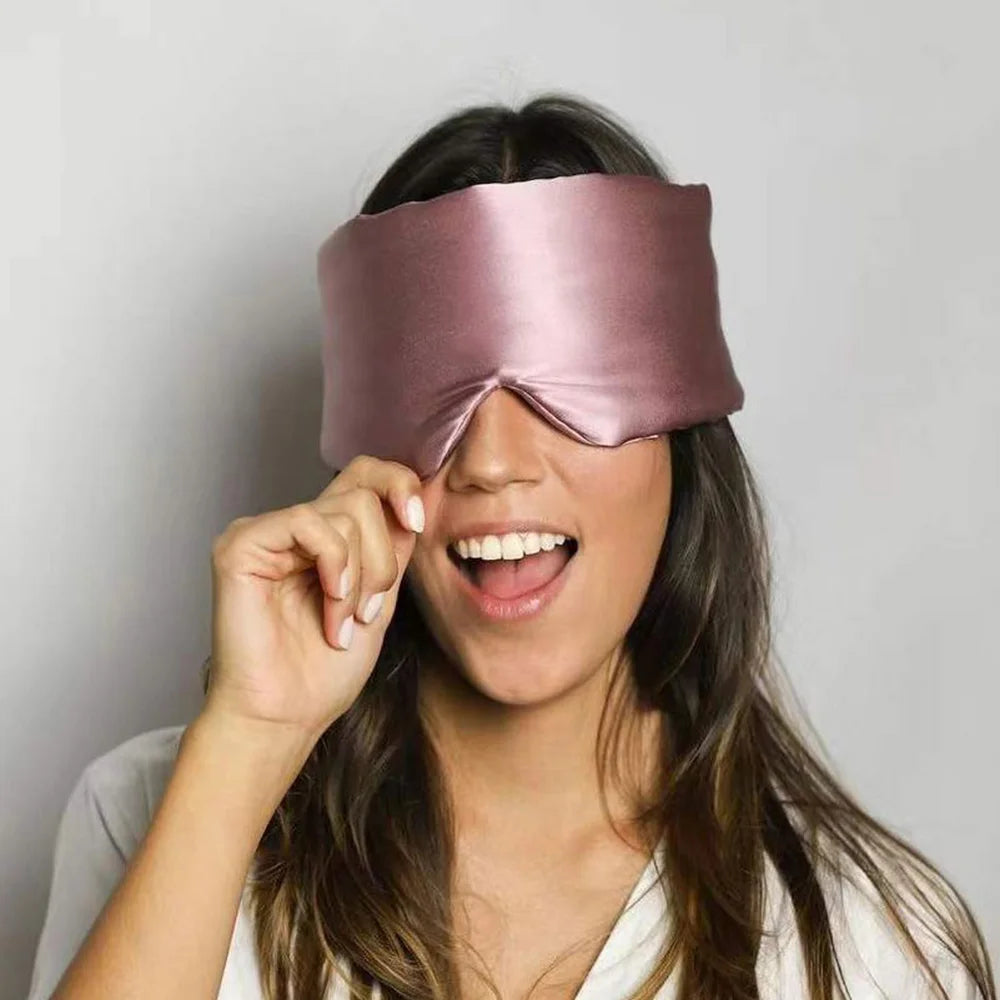100% Mulberry Silk Large Eye Mask Fashionable Contour Blindfold for Winter Eyelash Extensions Winter Accessories