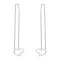 Sweet Long Love Ear Line 925 Sterling Silver Minimalist Smooth Heart Ear Line for Women Anniversary Jewelry