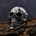 Mens Punk Bikers Skull Ring Stainless Steel Heavy Gothic Vampire Skull Hip Hop Rapper Rings for  Men Wholesale