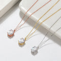 RINNTIN APN Shiny Luxury Fashion Gold Plated 925 Sterling Silver Crystal Zircon Geometric Pendant Necklace for Women Jewelry