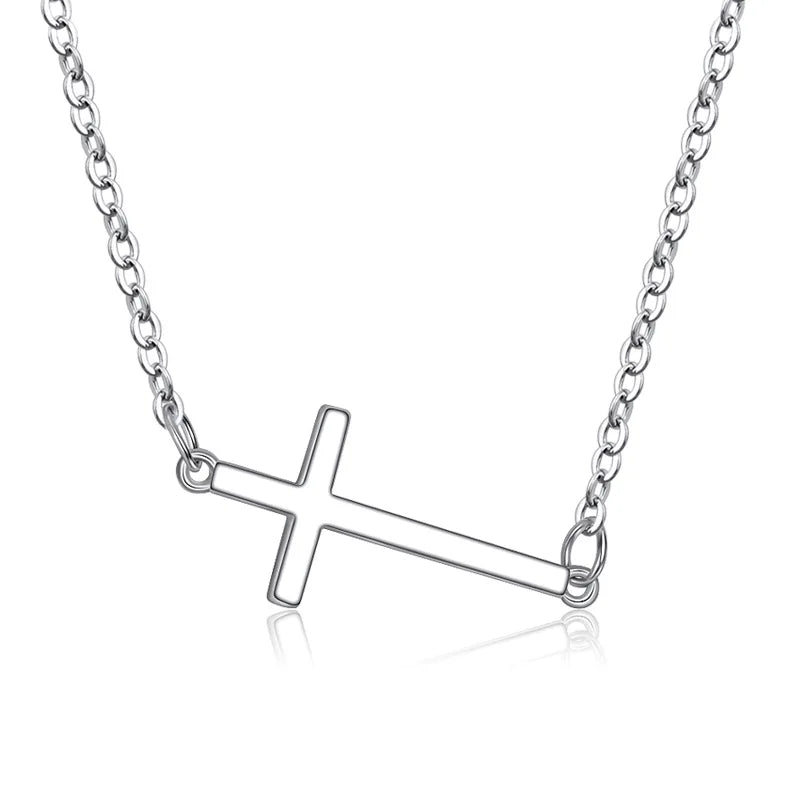 Custom Manufacturer Copper Jewelry Necklace Silver Cross Pendant Necklace Women