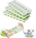 Custom Easy Release Creative Mold BPA Free 14 Holes Silicone Ice Cube Tray With Removable Lid