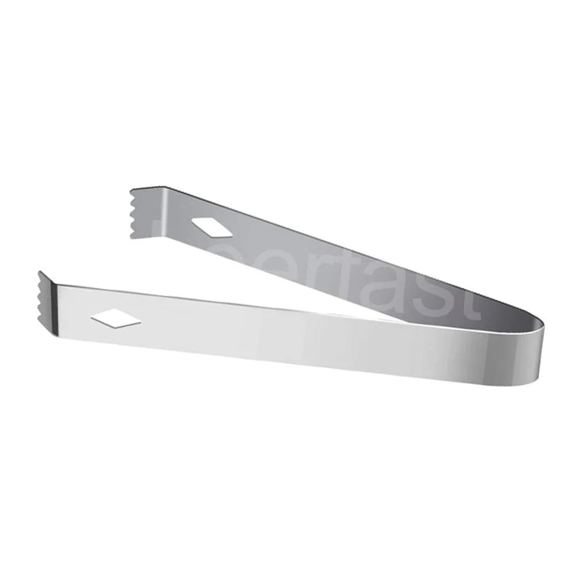 Perfect Products Metal 7 Inch Sugar Tongs Stainless Steel Cocktail Ice Cube Tong Bar Tools Silver Whiskey Ice Tongs