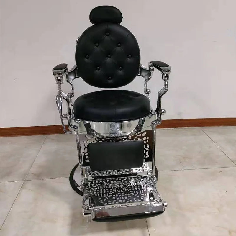 Foshan Factory Luxury Barbershop Equipment Salon Furniture Vintage Barber Chair Antique Black Barber Shop Chairs for Sale