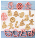 YJ Wonderful Custom H-style 8-piece Cartoon Small Christmas Tree Gingerbread Pasta Cutting Mould Sugar Flipping Baking Mold