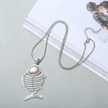 TongLing Unisex Simple Minimalist Snake Chain Animal Pendant Necklace Rose Gold Plated Nickel Free Hollow Fish for Wholesale