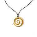 J&D Handmade Gold Necklace for Women Jewelry Stainless Steel Waxed Cord Spiral Circle Pendant Necklaces