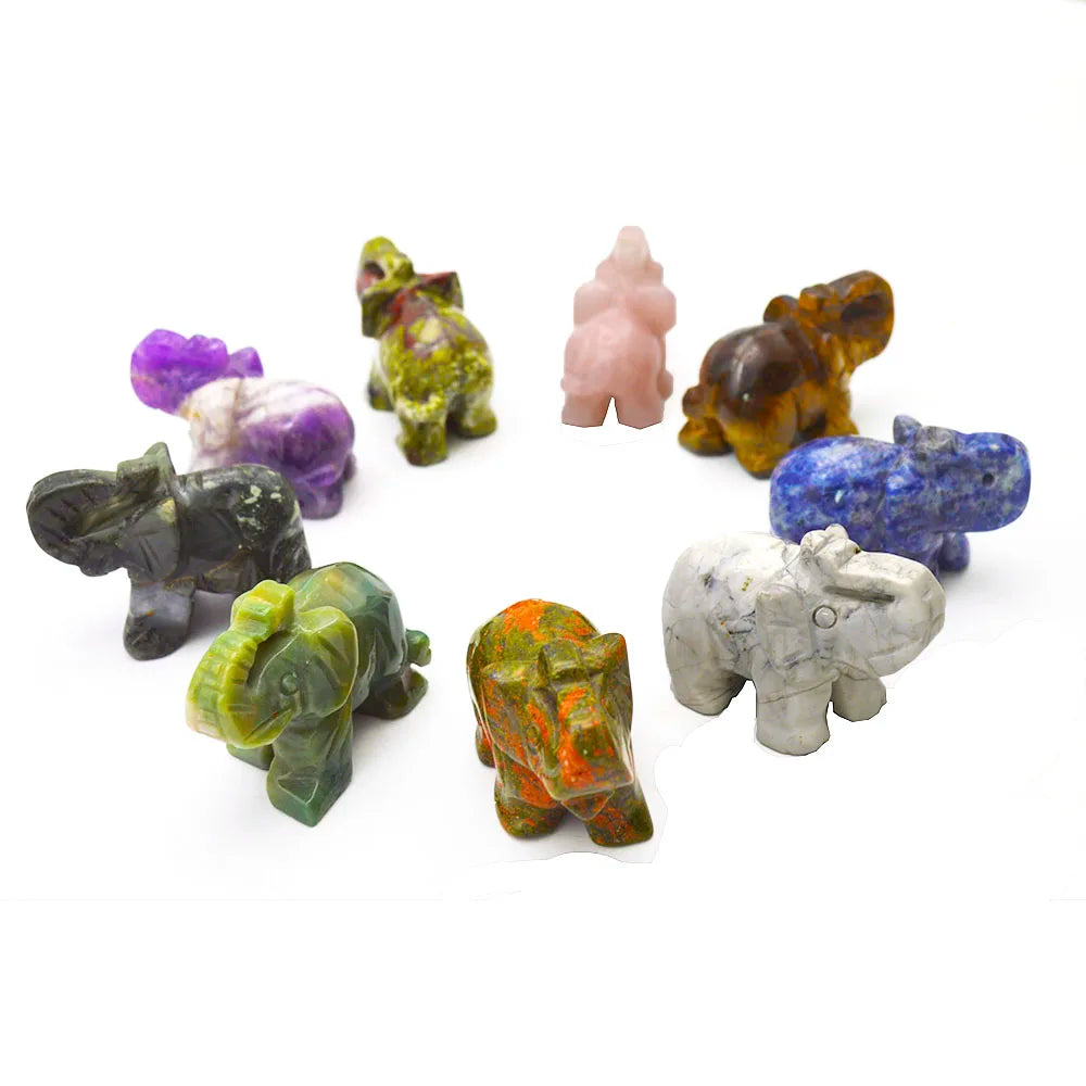 Wholesale Best Selling Feng Shui Ornaments Product Natural Various Colors and Various Materials Elephant Gift for Decoration