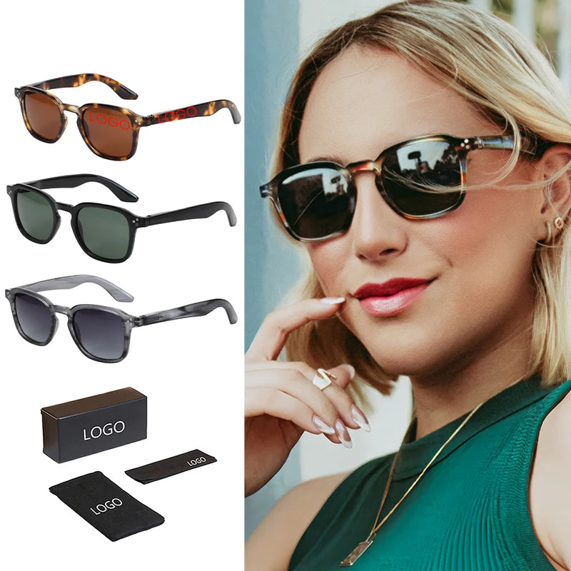 2025 New Style Retro Square Sunglasses Unisex Fashion Sun Glasses Green Silver Tea Frames PC Tac Lenses Original Design Shade