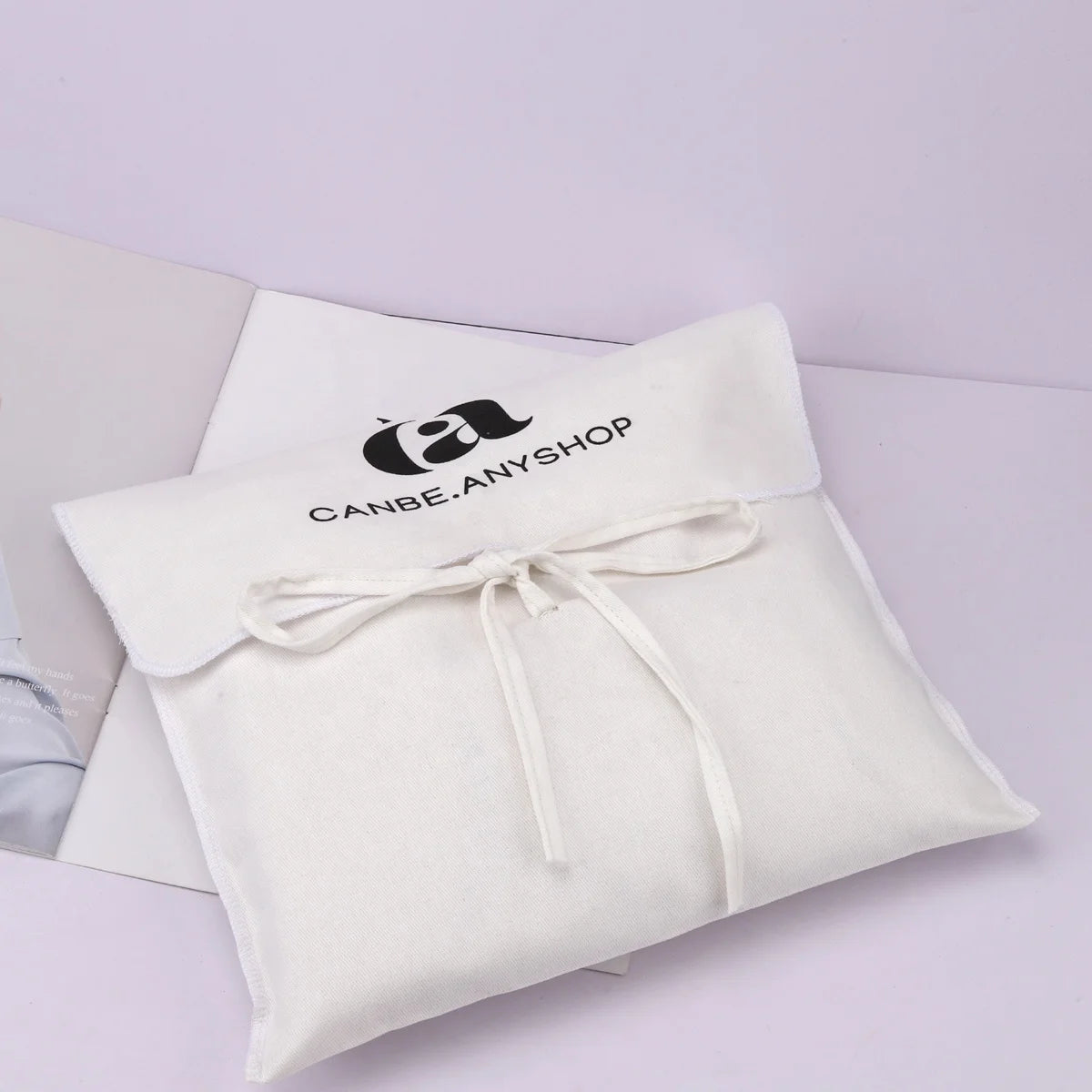 Promotion Custom Logo Printing Cotton Twill Envelope Skirt Suit Packaging Envelope Pouch With Tie