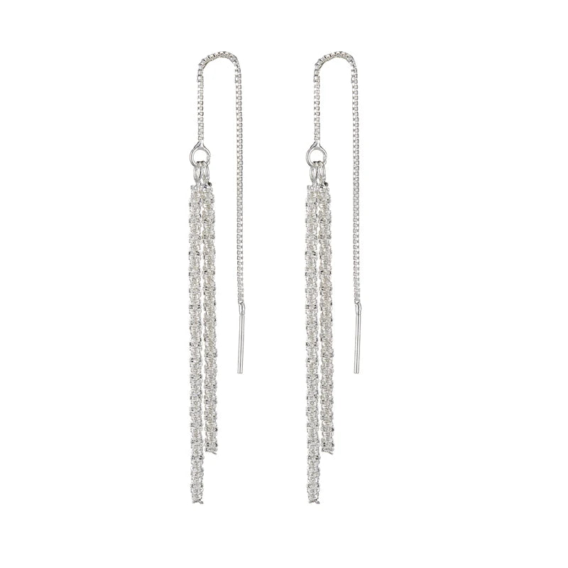 Factory Wholesale 925 Silver Earrings for Women Fashion Gift Party Long Classic New Arrival  Earrings