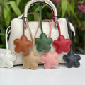 Best Sale Flower Pu Leather Bag Pendant Gift Small Flower Hand Rope Car Hanging Decoration Cute Keychain Hanging Rope Jewelry