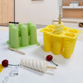 Besafe 2022 New Spiral 6 Holes Ice Pop Maker Durable DIY Food Grade Silicone Ice Cream Popsicles Tray Molds with Lid