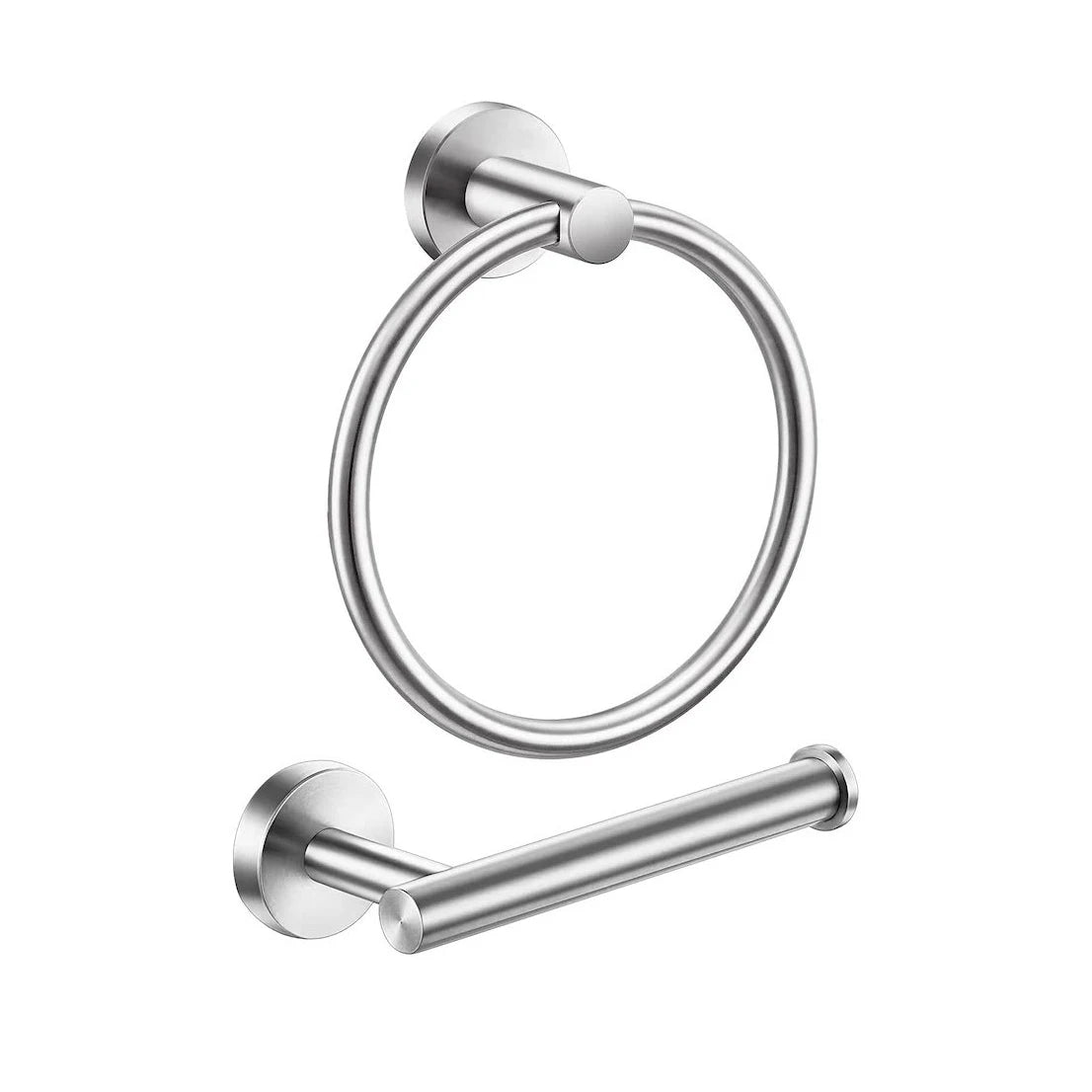 Modern Design Brushed Nickel Ring and Stainless Steel Surface Finish Toilet Paper and Hand Towel Holder 2 Sets Hot Sale