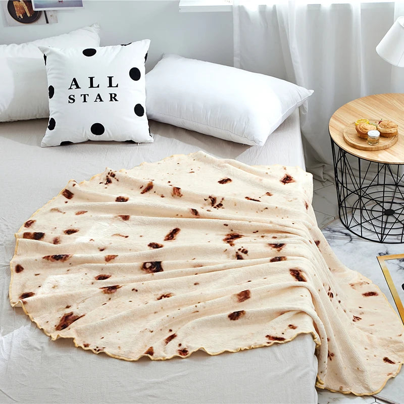 JB Super Soft Fluffy Wholesale Mexican Tortilla Crochet Knitted Throw Blanket Picnic Travel Rug
