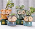 Small Cute Fox Ceramic Succulent Flower Pot Set Tabletop Vase Nordic Style Factory Direct Sales