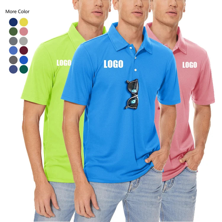 Men Summer Quick Dry Breathable Lightweight Short Sleeve Polo Shirts Casual Fishing Running Golf Sports Men's T-shirts
