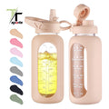 TTSPORTS Large Capacity High Borosilicate Glass Water Bottle for Gym or Sports-BPA Free