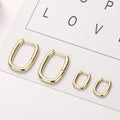 2021 Simple Style Geometric Square Hoop Earring Gold Plated Huggie Earrings for Girls