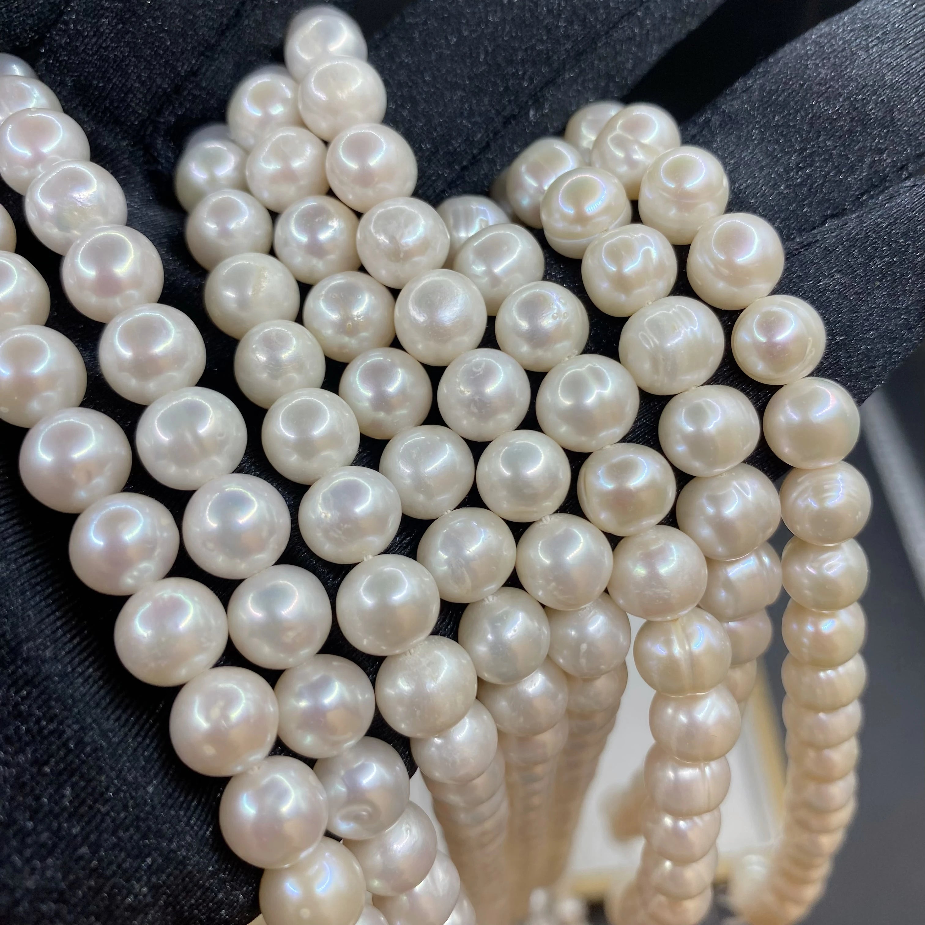 8-9mm Natural White Freshwater Round Pearl Necklace 1A-3A Quality Strands Real Loose Pearls Wholesale Price Jewelry