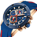 MINI FOCUS 0244 Watch Men Waterproof Watch Multi Function Rubber Top New Luxury Design Chronograph Date Quartz MINI FOCUS
