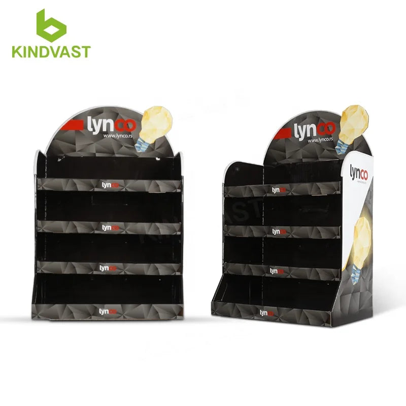 Custom Retail Cardboard Counter Display Retail Led Bulb Display Counter