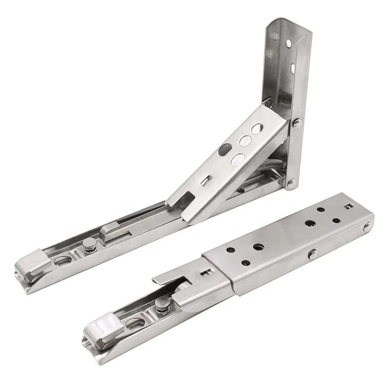 Zuogang 8-14 Inch Stainless Steel Wall-Mounted Folding Shelf Brackets Table Bench Support for Metal Shelves