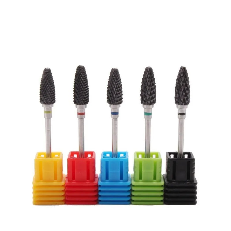 Manicure Special Black Ceramic Nail Drill Bit XF-4XC Grit Customizable Color Handle Diameter High Hardness Corrosion Resistant