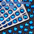 VDD 8B-8S 12mm 40Pcs Bermuda Blue Top Quality K9 Glass Sew on Rhinestones Sewing Crystal Flatback for Garment Accessories
