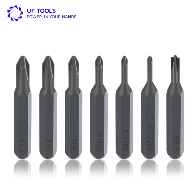 Kingsdun Customize OEM ODM Steel Chrome Finish DIY Multipurpose Screwdriver Bits PH000 PH00 PH0 PH1 PH2 Phillips
