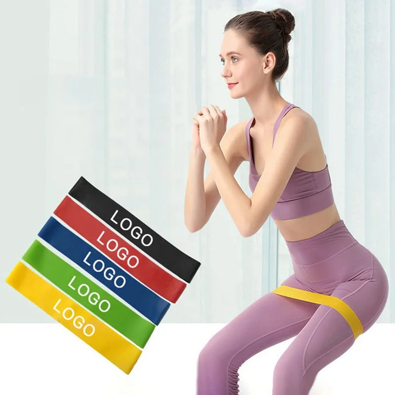 Custom Logo Wholesale Gym Yoga Rubber Silicone Elastic Fitness Loop Bands Sport Workout Leg Butt Booty Hip Resistance Bands Set