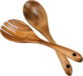 10.2in Salad Spoon Fork Set Long Handle Salad Server Set for Mixing Salad Servers Wood Salad Tongs Salad Spoon Fork Set MegaBDM