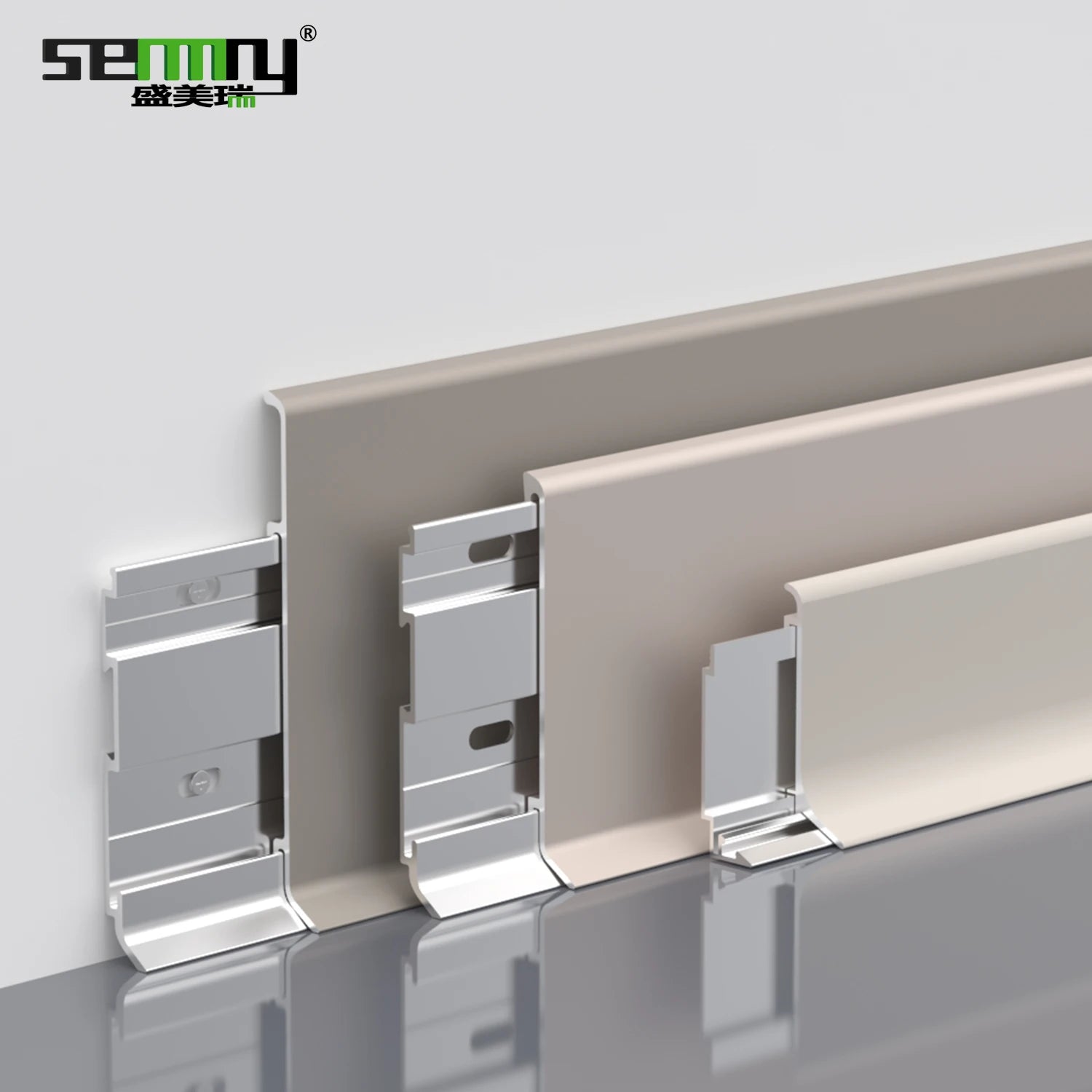 Modern Design Metal Gold Black Silver Baseboard Laminate 2cm/4cm/6cm/8cm/10cm Aluminium Skirting Board for Wall Decoration