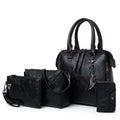 New Model Customize pink Female Black Color Pu Woman Hand Bags Set Vendor