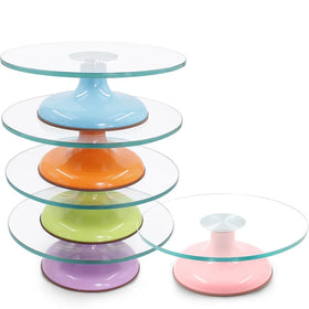 Heavy Duty Glass Tempered Glass Revolving/Rotating Cake Turntable Ideal for Decorating Cake Cupcakes Displaying Muffins