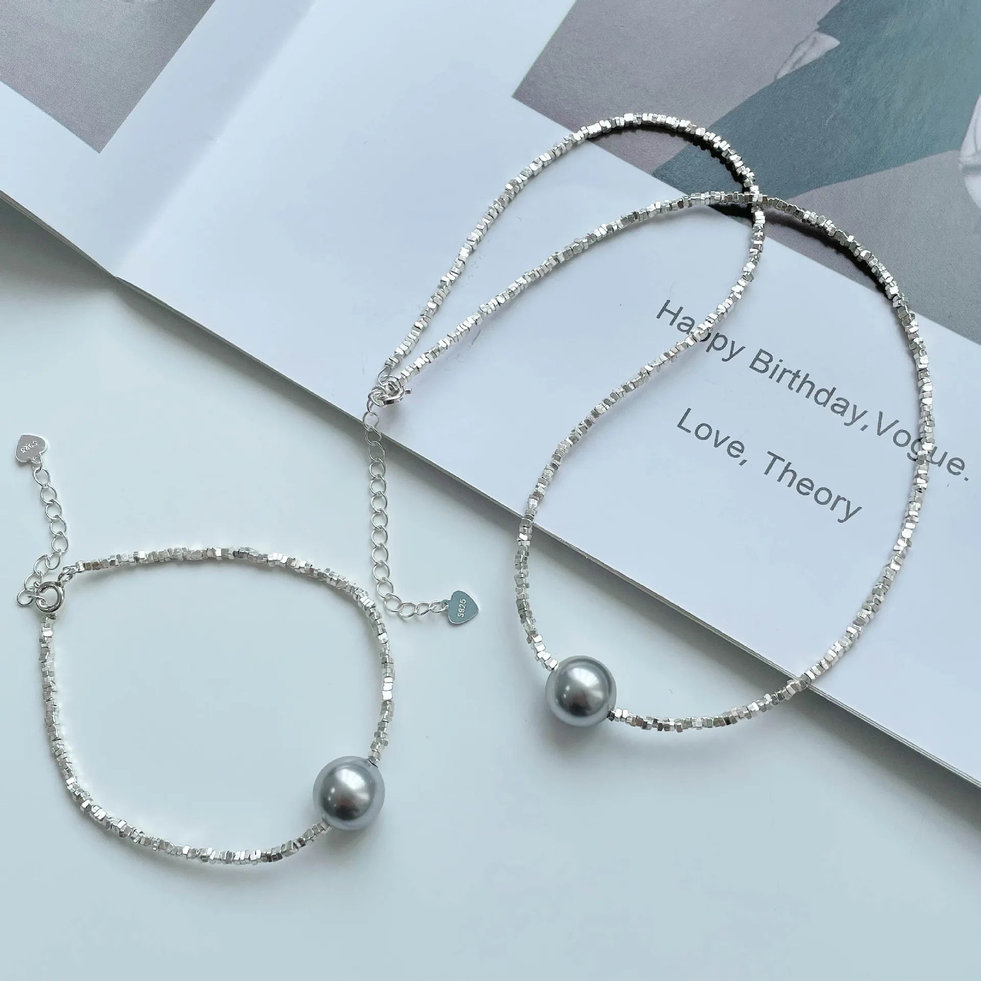 Fine Necklace Jewelry Solid 925 Sterling Silver Jewelry Sets Pearls Necklace Bracelets Wholesale Gold Plated Accessories Women
