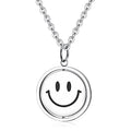 Stainless Steel Necklace Anxiety Spinner Necklace Hip Hop Punk Sweater Chain Gift Smile Mood Face Rotatable Pendant for Men