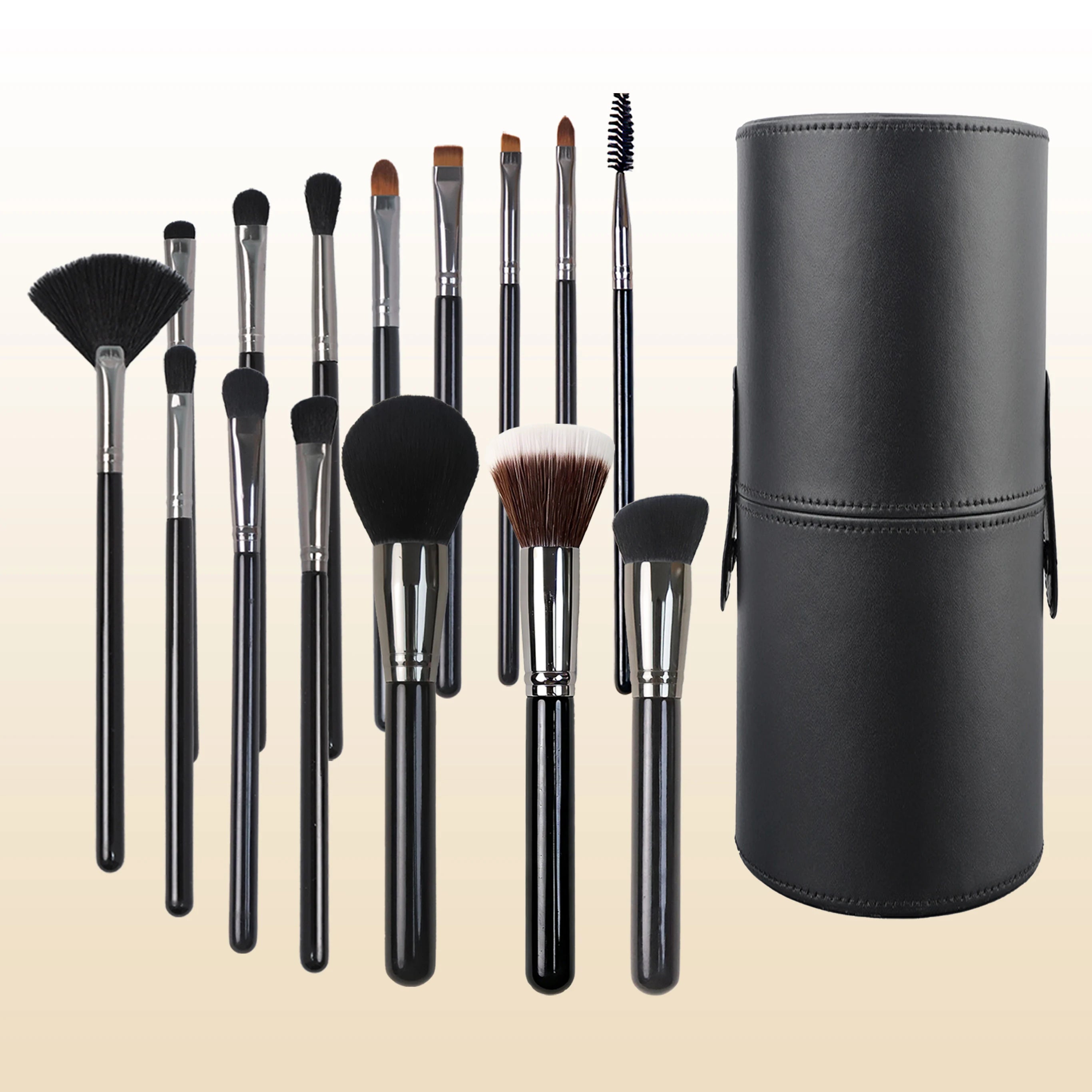 EMF 15pcs Synthetic Hair Beauty Makeup Brush Set With Bag Professional Eye Shadow Makeup Tools Foundation Private Label Brushes