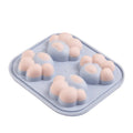 4 Cavity Footprint Mould Cute Animal Dog Paw Shape Popsickle Maker Plastic pp Plastic Ice Cream Mold with Tray Lid
