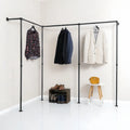 Pamo Modern Wall-Mounted Metal Black Industrial Pipe Clothing Rack for Kitchen Bathroom Cleaning for Hanging Modern Walk Closet