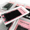Abonnie Individual Silk Volume Eyelash Extension Easy Fan Private Labels Blooming Eyelash Extension C D Curl Eyelash Extensions