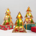 Christmas Home Decoration with Lights Crafts Wooden Decorations Christmas Party Wooden Pendant